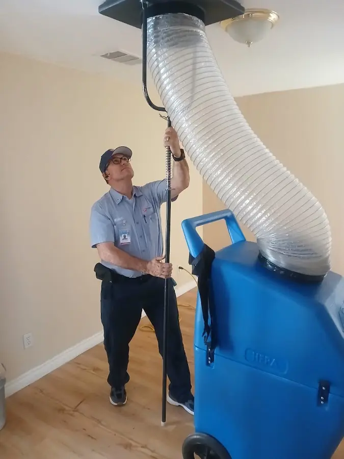 Mini Split Installation technician using HEPA equipment in East Whittier